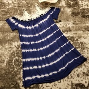 GLAMOUR 💋 Cold-shoulder Short-sleeve Tunic Dress